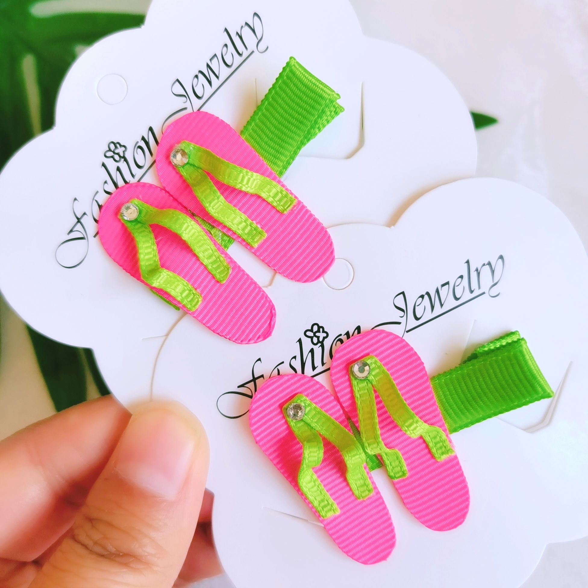 Cute Kids Summer Holiday Party Small Hair Bows Mini Sandbeach Slipper Hair Clips For Girls Kids Sweet Hairgrips Hair Accessories