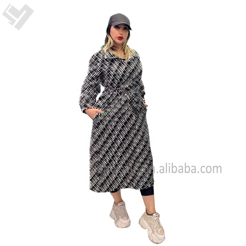 2024 New Trend Spring Autumn Women luxury Long Coat Designer print Long Sleeve Women's jackets Trench Coat With Hoodie