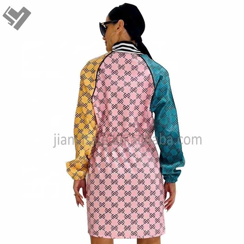 Trend Spring Autumn 2023 New luxury Designer brand Women's Clothes Reversible Windproof Long jackets Patch Work Women Long Coats