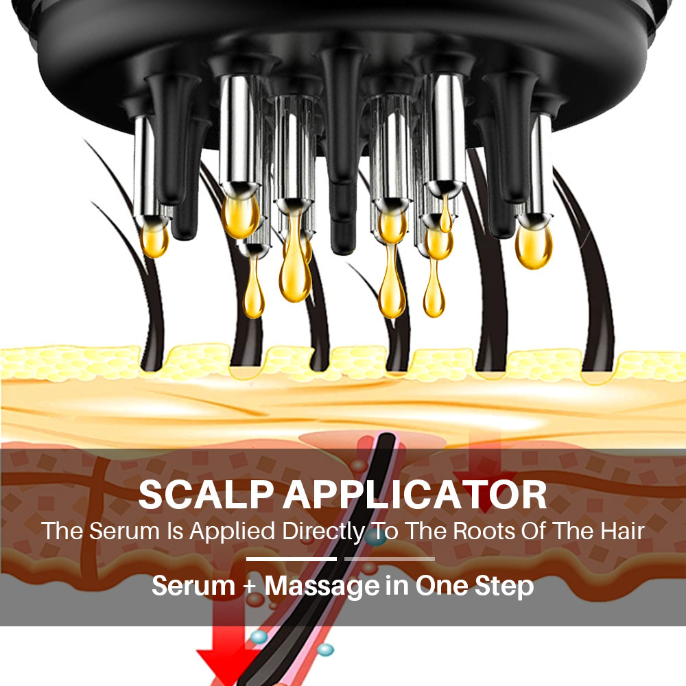 Wholesale Easy to Use Hair Oil Dispenser BUNEE Hair Growth Oil Scalp Applicator Comb for Massager Root Comb Applicator Bottle