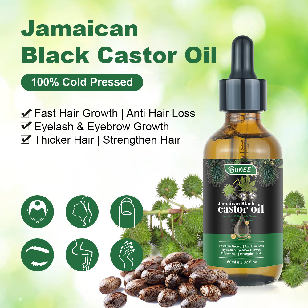 New Fashion Black Jamaican Castor Oil For Hair Eyelash Eyebrow Growth Pure Cold Pressed Organic Castor Oil