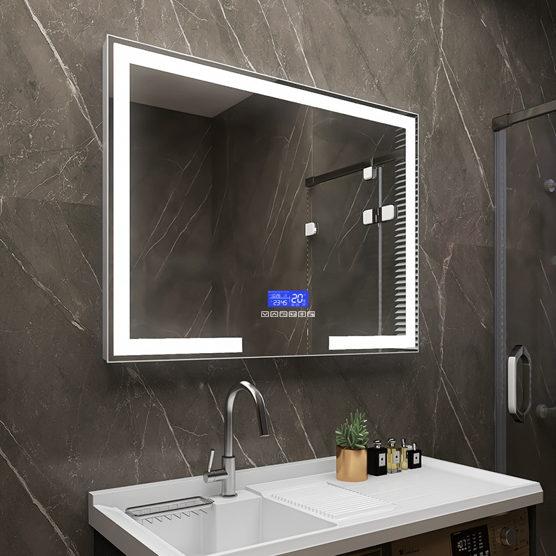 fogless shower wall mounted smart bathroom mirror with led light and bluetooth