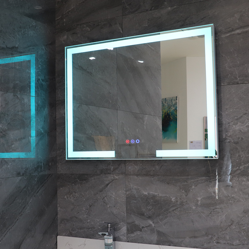 fogless shower wall mounted smart bathroom mirror with led light and bluetooth