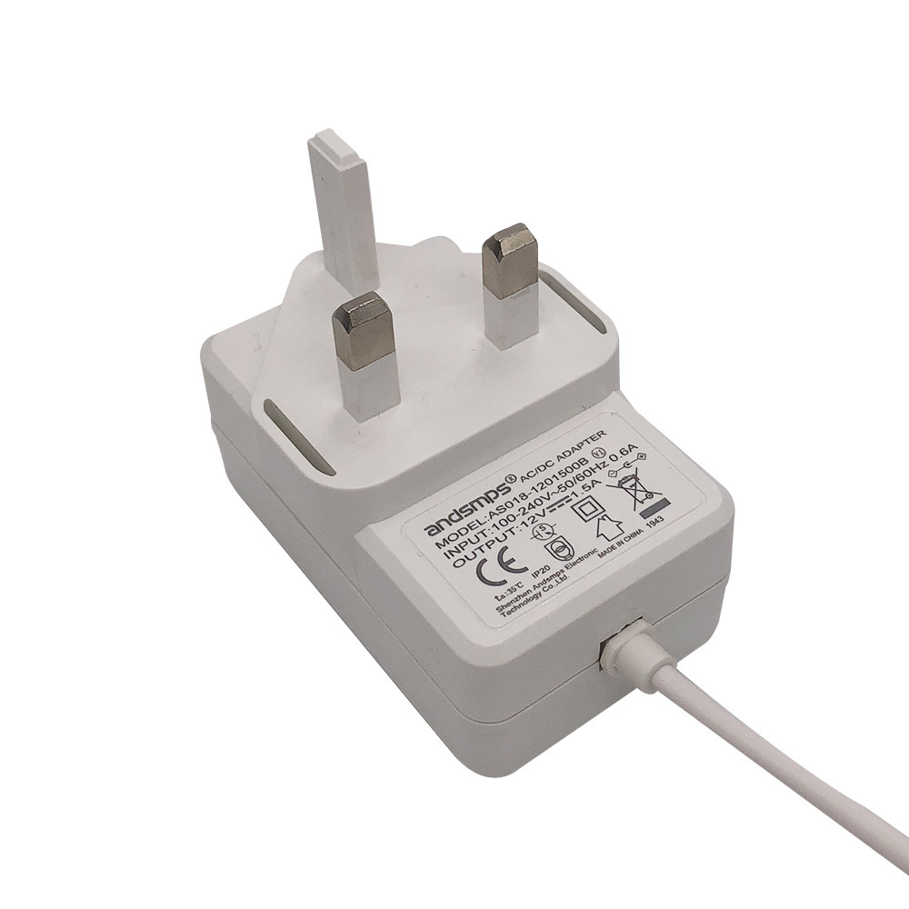 Input 100~240V~ 50/60Hz 3 PIN UK Plug Wall power supply 12.0V 2.0A AC adapter with CE certification