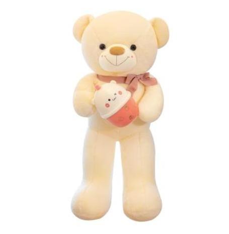 Customize Pink Big Teddy Bear Plushies Toys with boba bear Plushie For Valentine's Day Gift Custom OEM Giant Bears Plush Toy