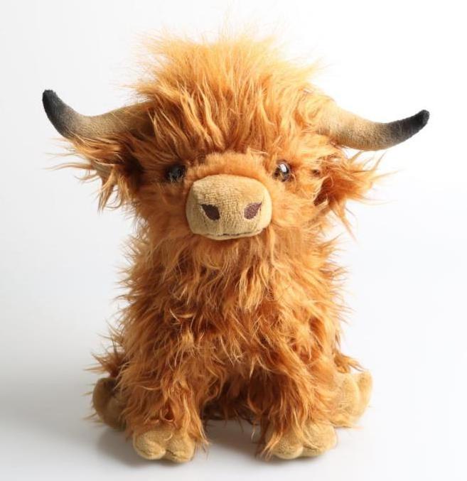 Hot selling animal highland cow weighted plush toy for kids highland cow plush toy doll wholesale