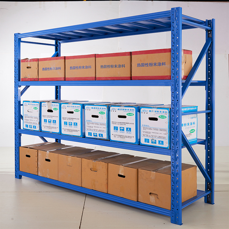 wholesale warehouse shelve system metal light duty storage rack boltless 4 tier assemble medium duty long span shelving for sale