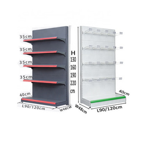 supermarkets shelves single side dark gray flat back panel display shelves retail stores grocery shelves for sale