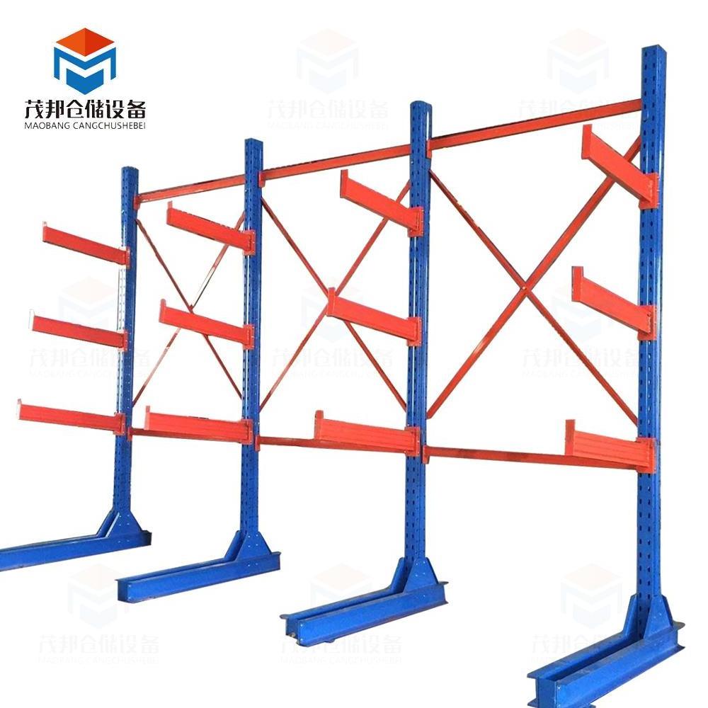 horizontal sheet metal storage ccantilevered column system cable storage rack