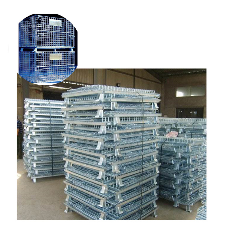 Heavy Duty cage container stillage wire container stillage racking cages pallet stacking cage