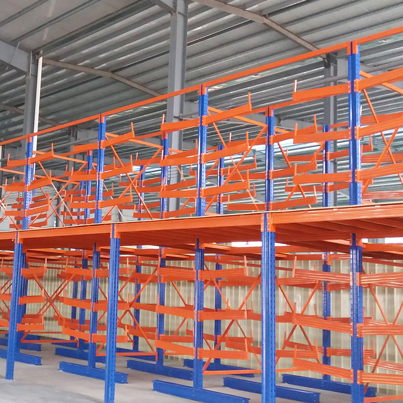 Long bulky lumber yard storage racks cantilever system for furniture, lumber, tubing, textiles