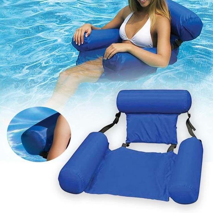 Swimming Pool Water Lounger Hammock Floats Foldable Inflatable Floating Bed Sofa Chair