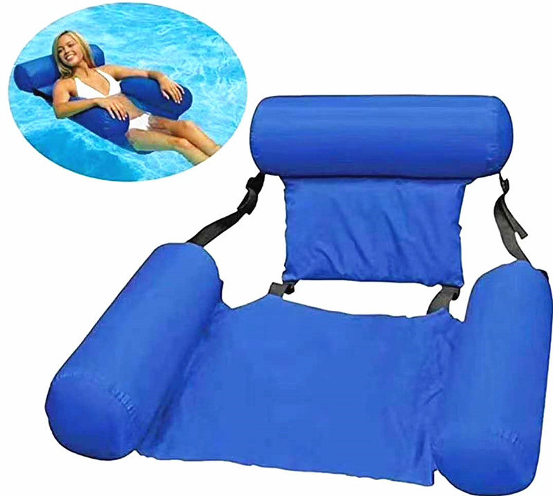 Swimming Pool Water Lounger Hammock Floats Foldable Inflatable Floating Bed Sofa Chair