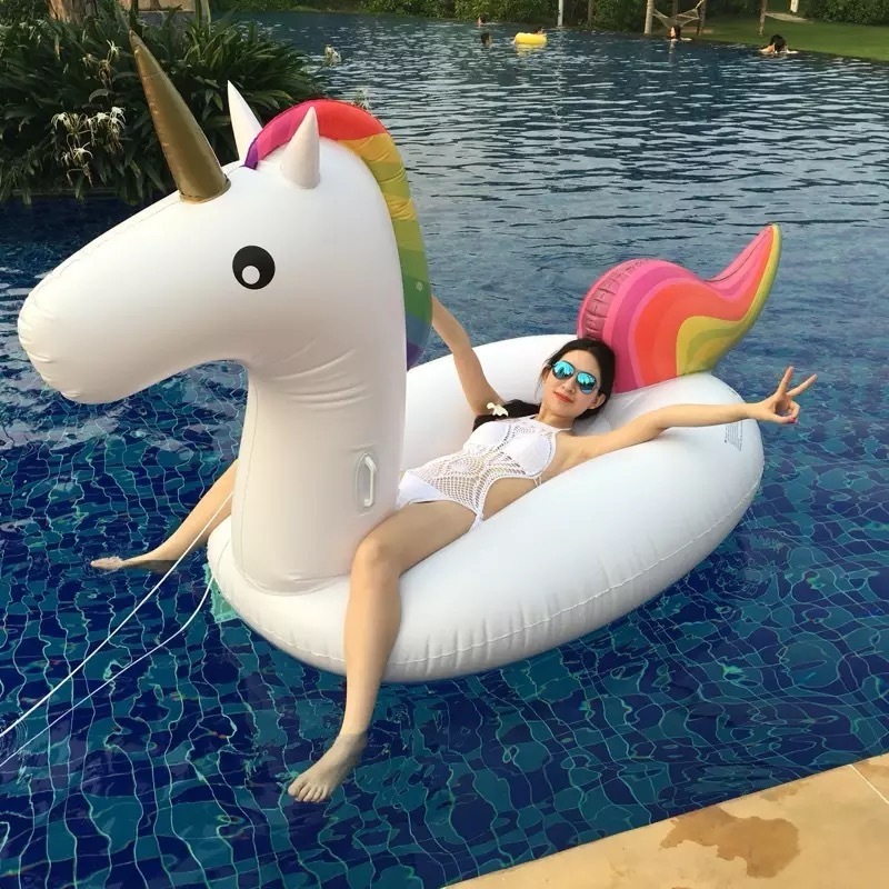 Comfortable Inflatable Unicorn Pool Float Pool Large Floatie Lounge Party Toys Swimming Pool Float