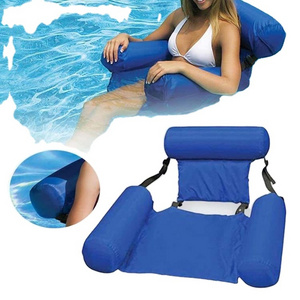 2022 Summer Mesh Pool Floats Folding Double Back Float Water Play Recliner Floating Hammock