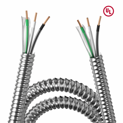 UL Listed 600V Lightweight Aluminum Armored Wire 1 2 3 4 6 8 10 12 14 16 18 AWG Insulated Grounding Conductor MC Cable