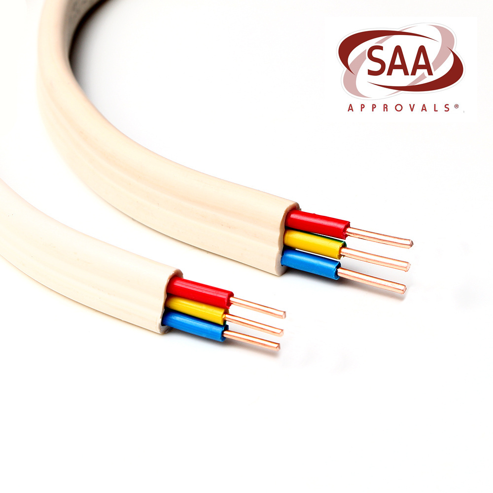 Manufacturer Electrical Wire Flat Cable 2 core 3 core 1.5 2.5 4sqmm Jacket PVC Wire and Cable