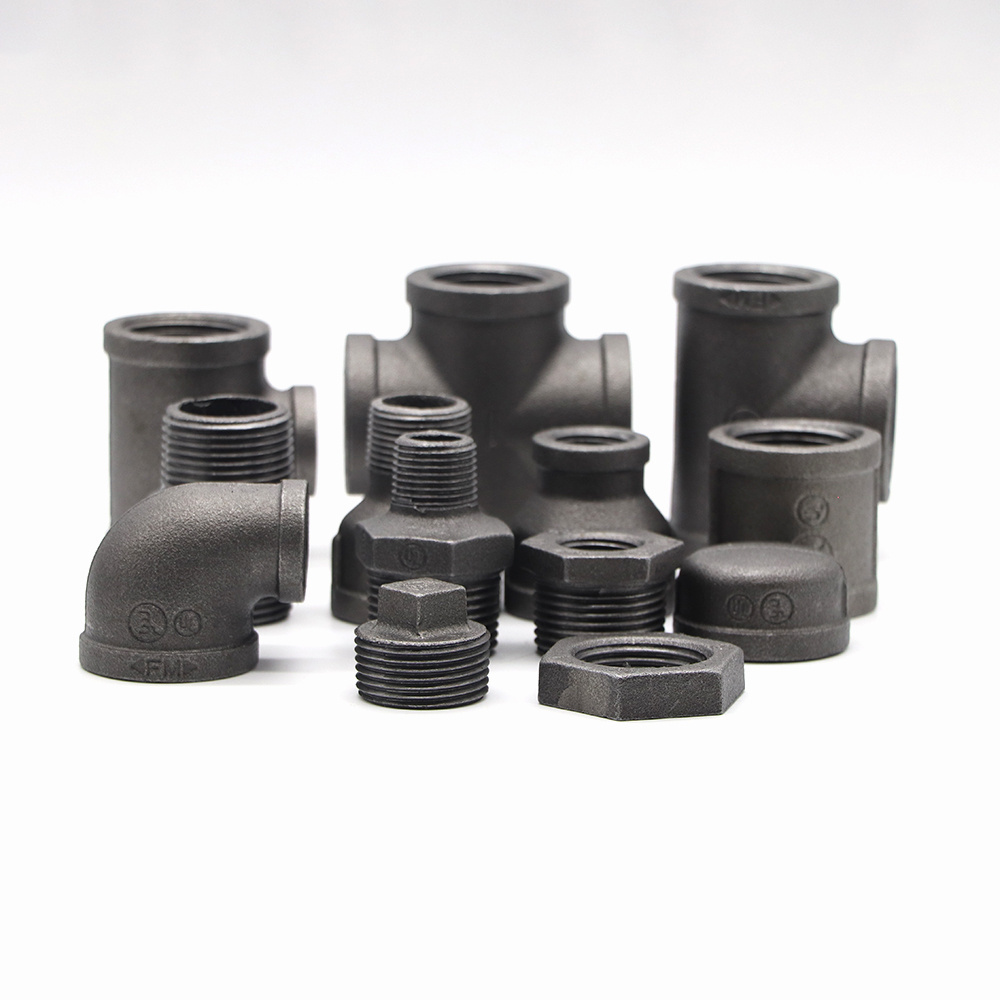 FM High quality Hebei Jianzhi Black and galvanized malleable iron  fittings