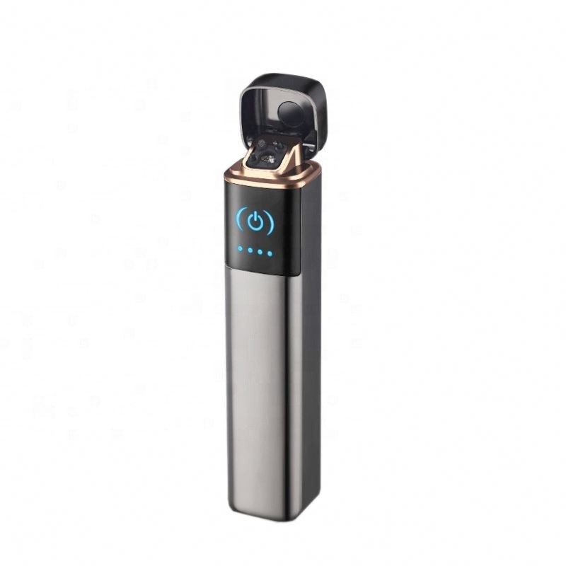 Hot finger touch screen double arc pulse usb electric lighter, eco-friendly dual arc lighter