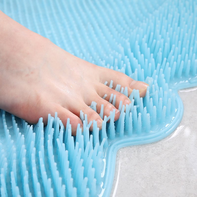 Bathroom non-slip bath mat soft silicone foot wash, back rub, massage foot cleaning mats