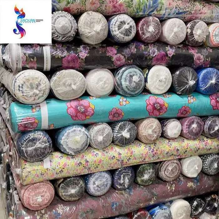 Shaoxing textile chiffon print woven stock lot fabric good quality new design for dress