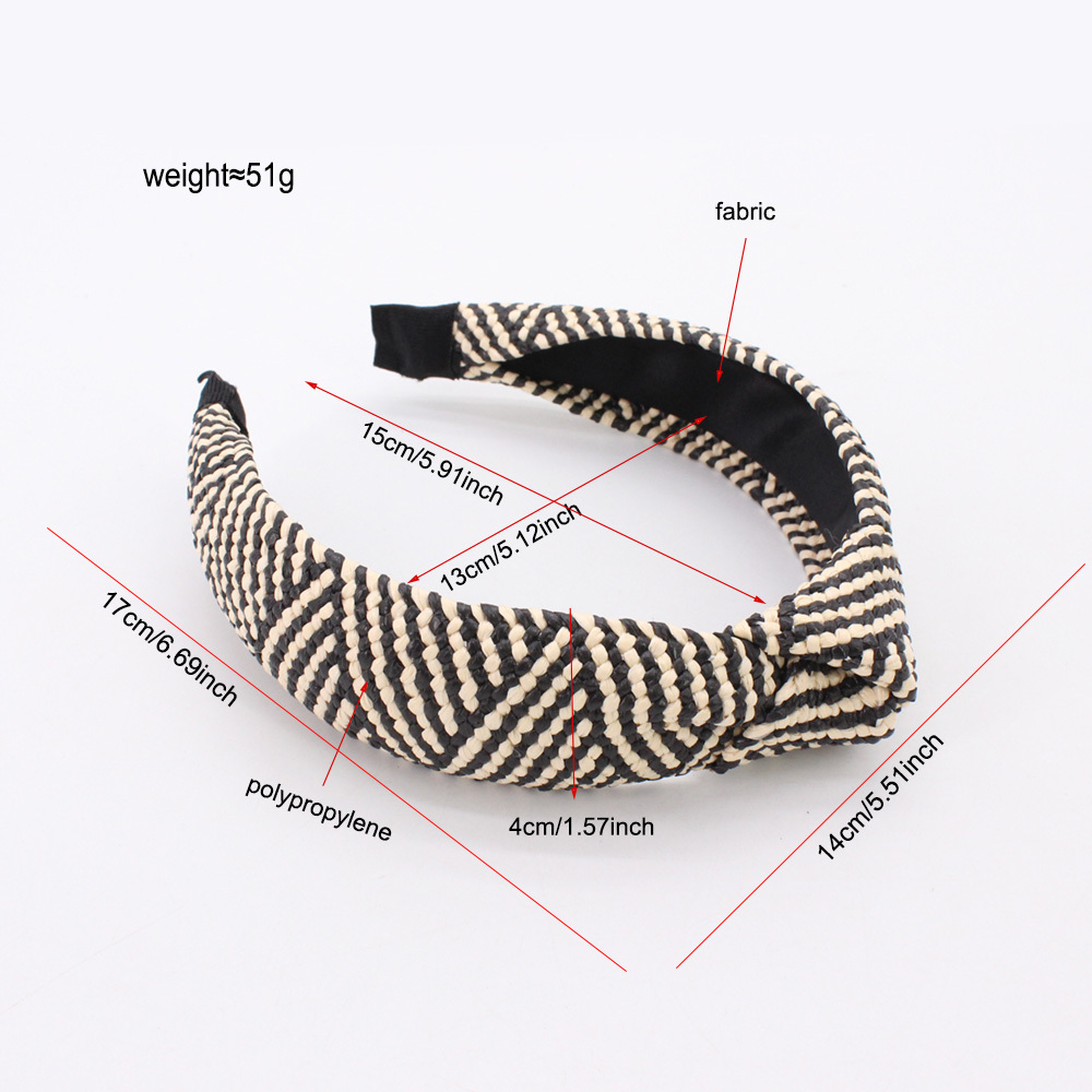 IFOND Winter New Straw Woven Wide Knotted Women Hairband Raffia Headbands For Women Girls