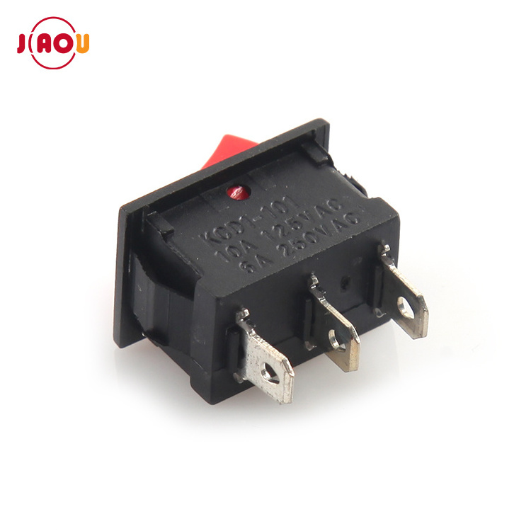 JIAOU KCD1-102 ON/OFF Rocker Switch  15*21 3 Pins 2 Position Boat Switch