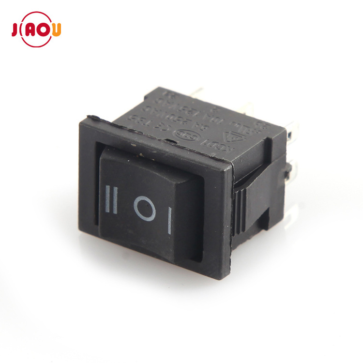 JIAOU YUEQING dpdt rocker switch 3 position 6 pins black KCD1-203