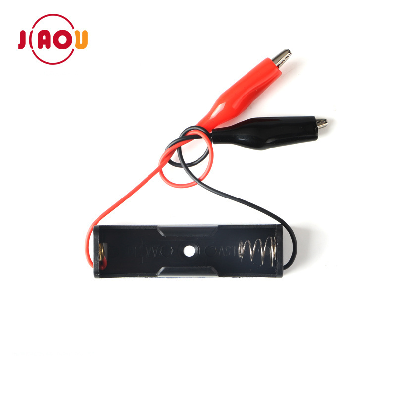 JIAOU YUEQING Plastic 3V  AA battery holder with alligator clip