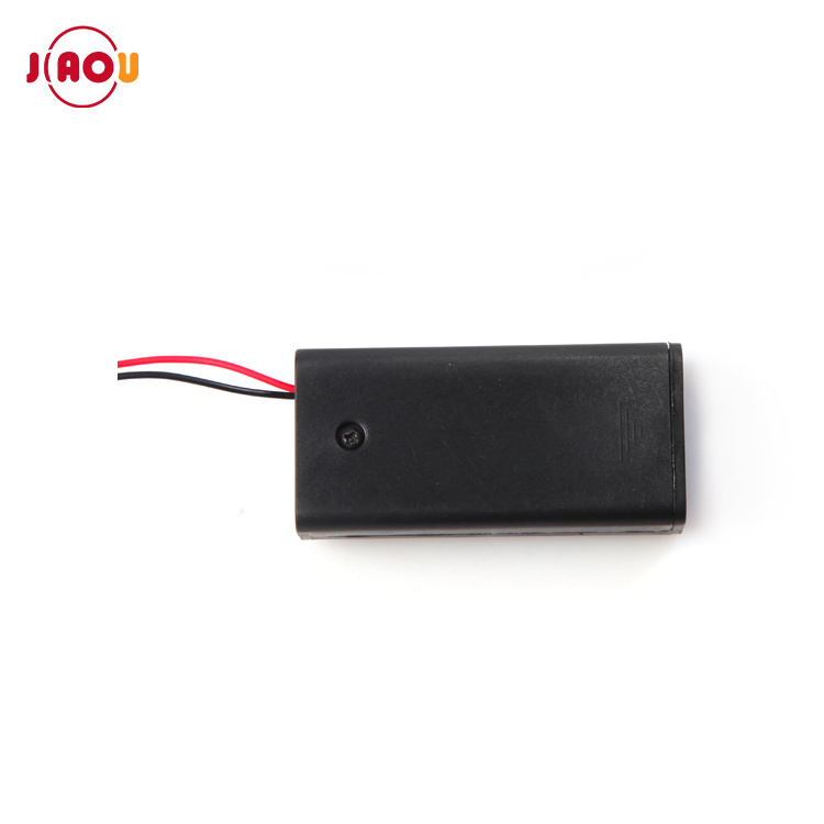 JIAOU 2 xAA 3V Plastic battery cell holder box case  With Wires,on/off  toggle switch and cover