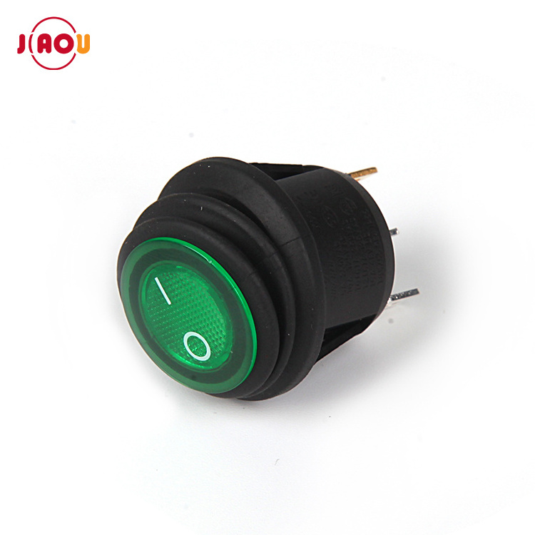 JIAOU YUEQING waterproof on off round rocker switch dc KCD-105N