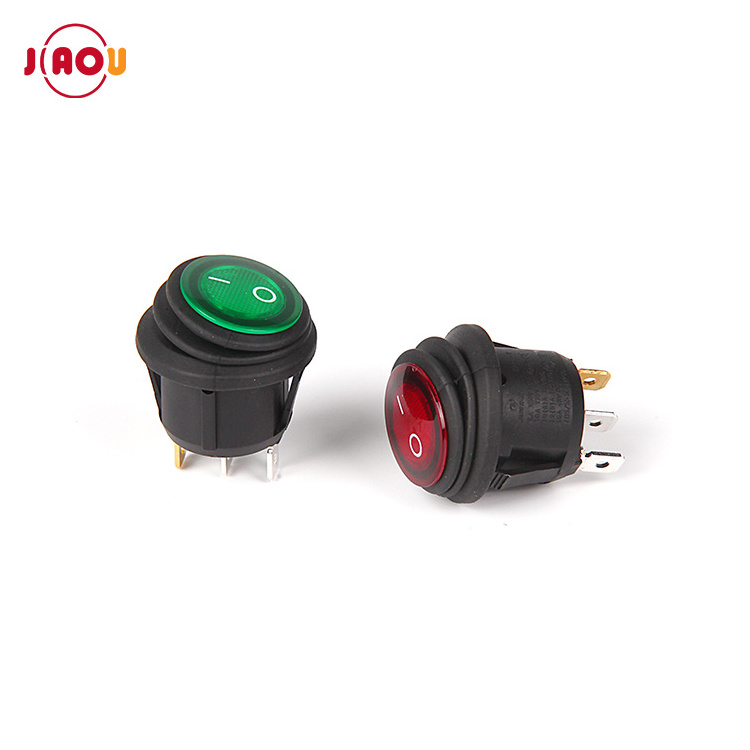 JIAOU YUEQING waterproof on off round rocker switch dc KCD-105N