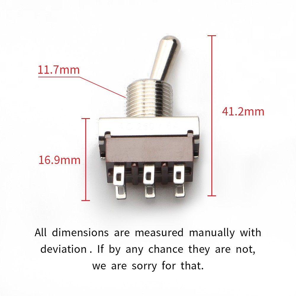 JIAOU  YUEQING  DPDT  KN32 6 pins  12MM toggle switch