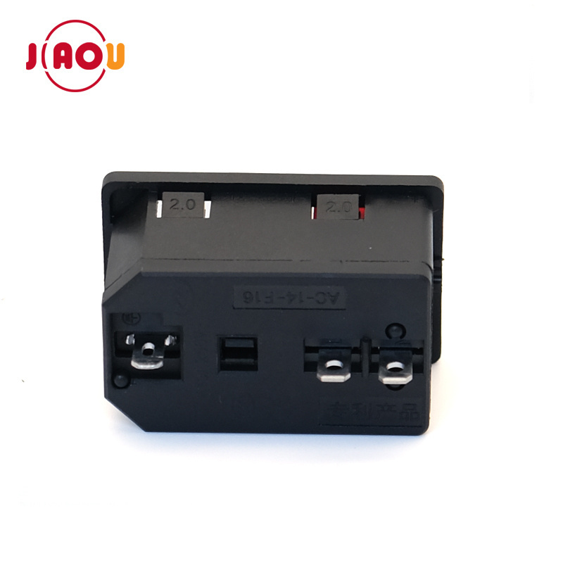 ac socket with illuminated rocker switch and fuse holder 10A 250V 3 in 1 AC power socket AC-14-F16