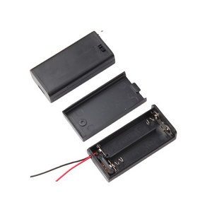 JIAOU 2 xAA 3V Plastic battery cell holder box case  With Wires,on/off  toggle switch and cover