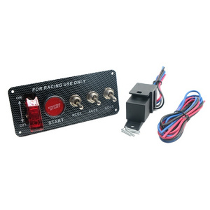 JIAOU YUEQING carbon ignition switch panel engine start push button 12v led toggle racing car