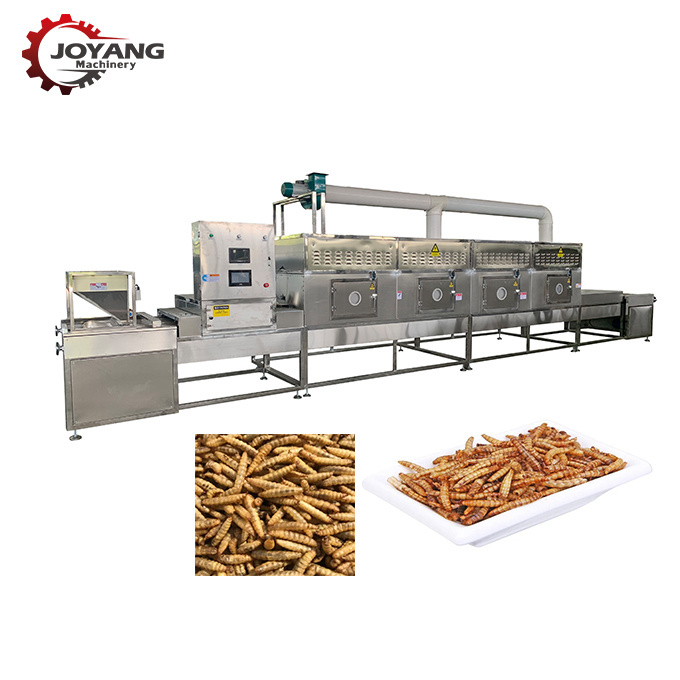 Automatic Tunnel Microwave Dryer Machine For Insect Bsf Earthworm Cricket Yellow Mealworm Drying Equipment