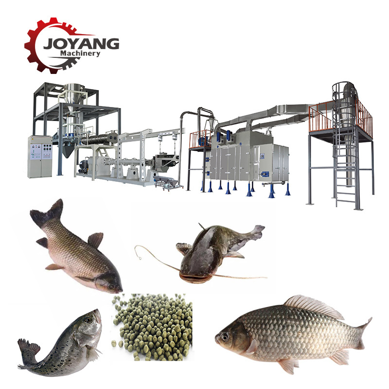 Linea de production de piensos para peces Floating Sinking Fish Feed Extruder Catfish Trout Fish Feed Manufacturing Plant