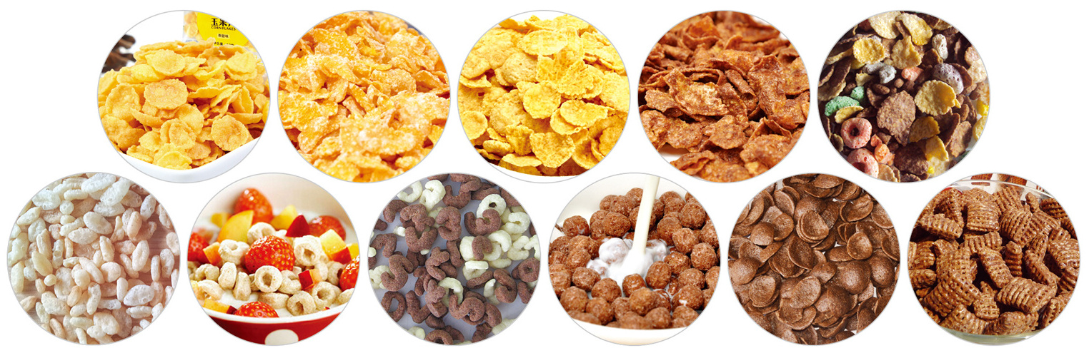 Automatic Corn Flakes And Cereal Snacks Plant Breakfast Cereal Extruder Production Line