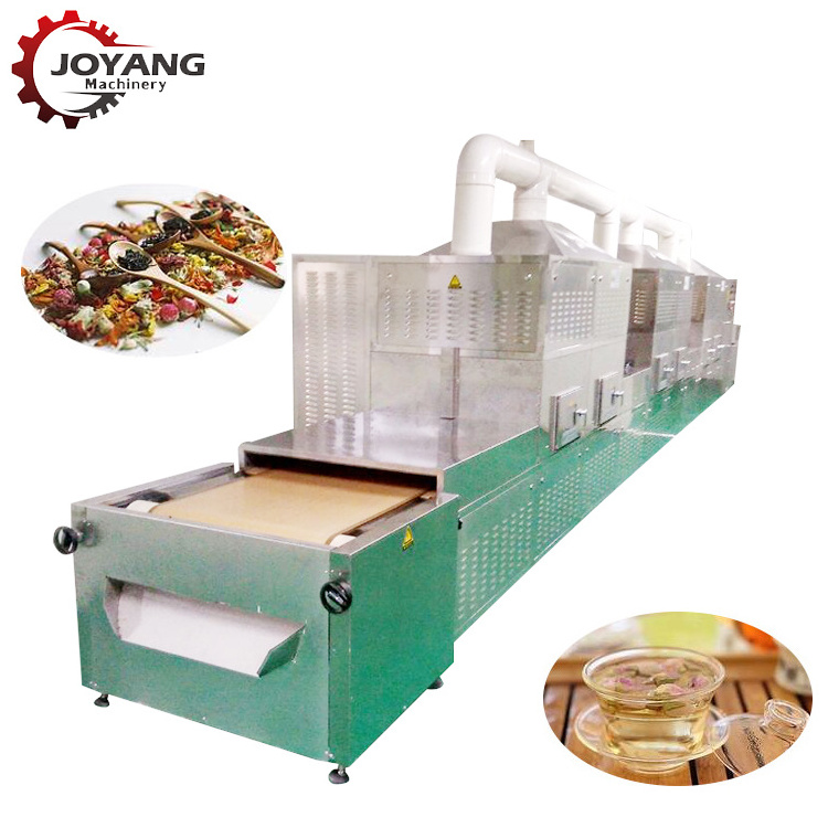 Industrial Microwave Green Black Tea Leaf Herbs Fixation Sterilization Processing Machine