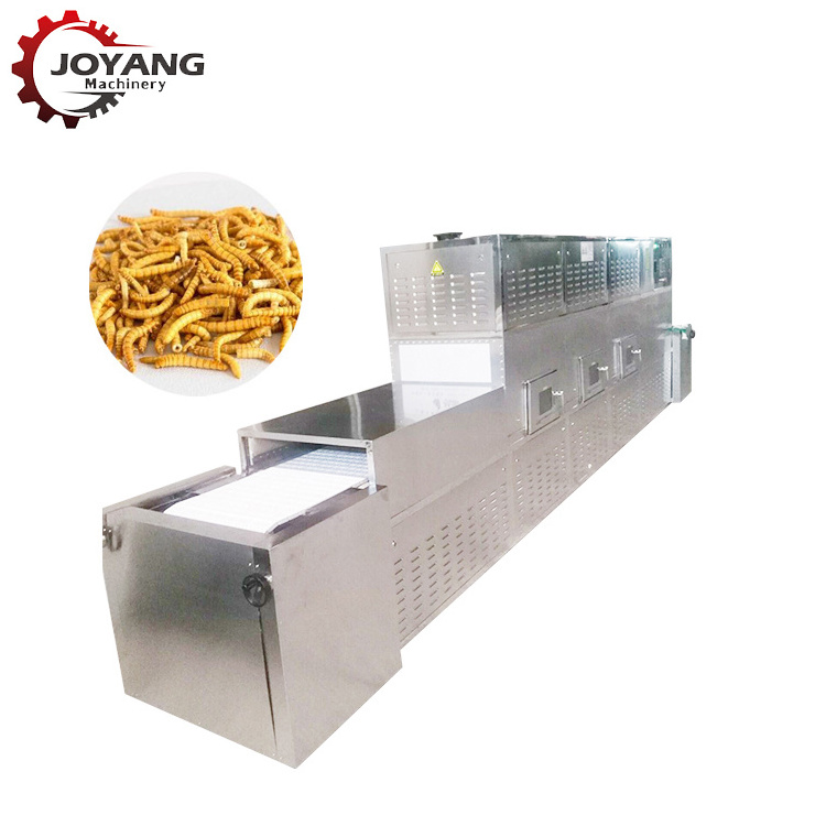 Automatic Tunnel Microwave Dryer Machine For Insect Bsf Earthworm Cricket Yellow Mealworm Drying Equipment