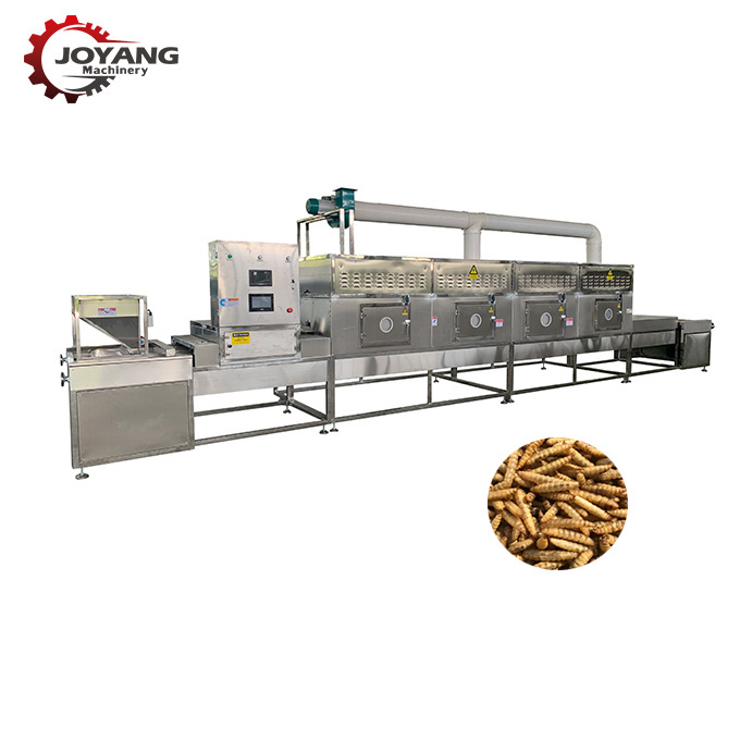 Automatic Tunnel Microwave Dryer Machine For Insect Bsf Earthworm Cricket Yellow Mealworm Drying Equipment