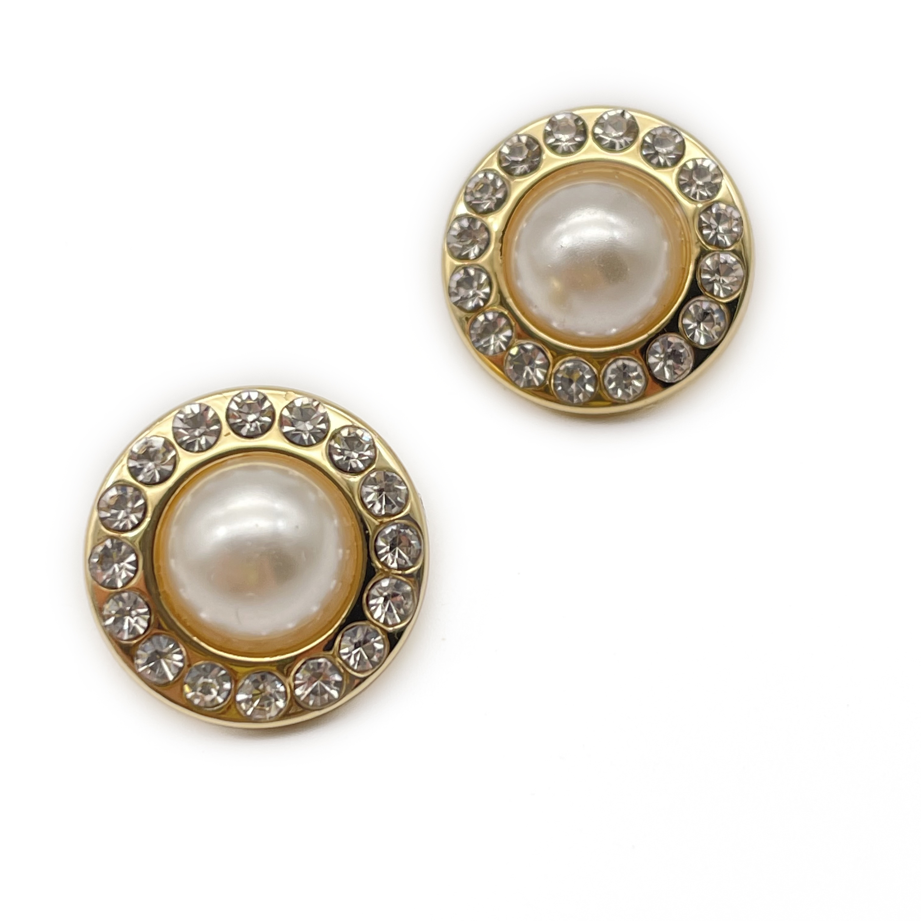 Zinc Alloy Fancy White Diamond Decorative 15mm shank button custom Pearl 18mm Shank Button for Blazer