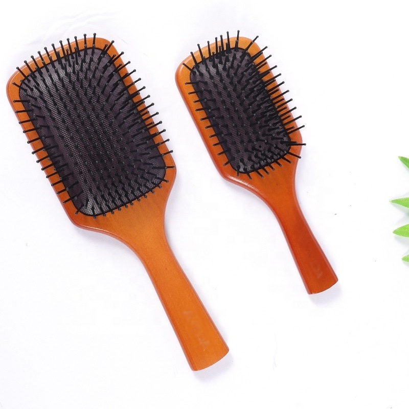 Eco Friendly Natural Wooden Hair Comb Brushes Customized Hair Brush For Fine and Straight, Thick and Curly Hair