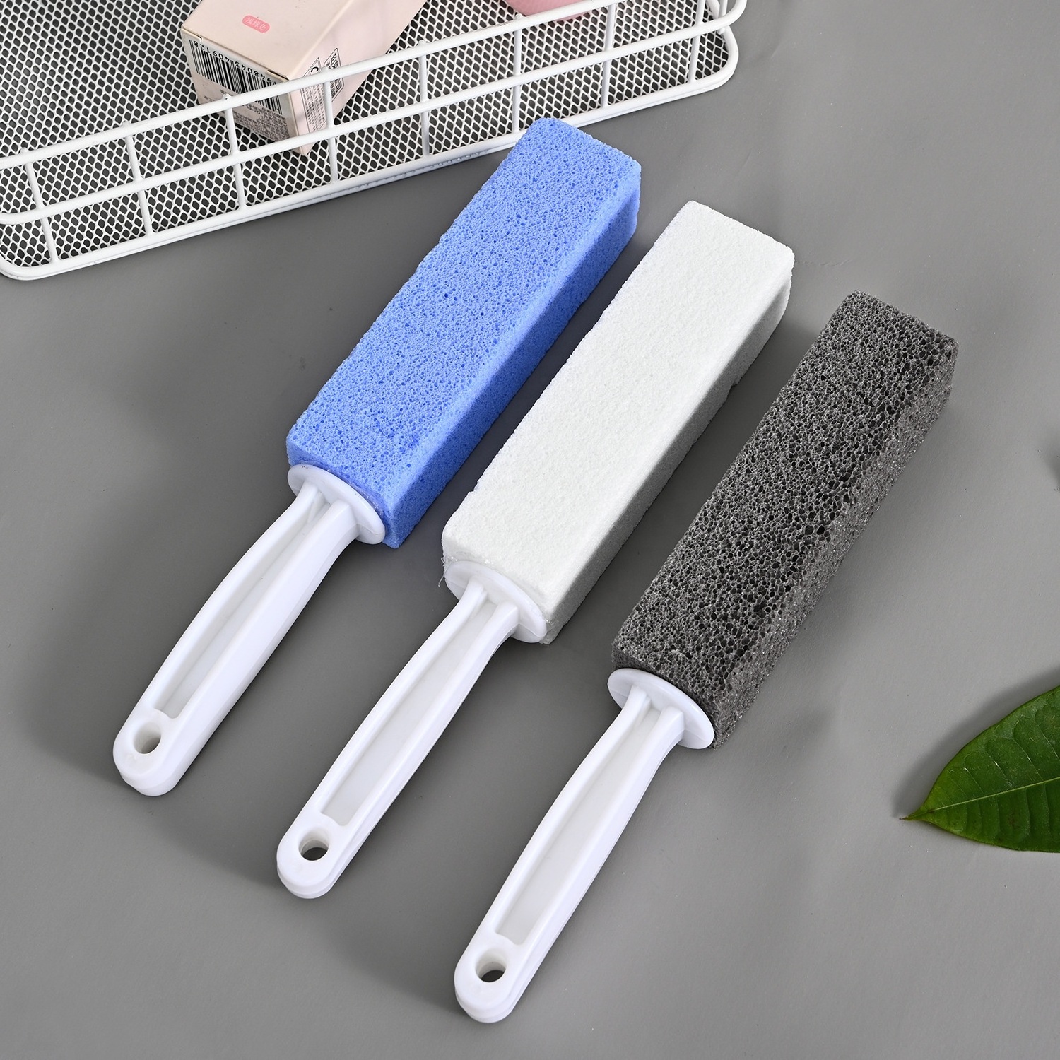 Pumice Cleaning Stone Pumice Scouring Pad with Handle Toilet Bowl Cleaner Hard Water Ring Remover