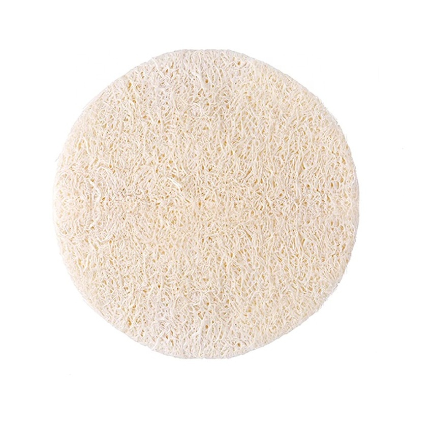 Round Natural Exfoliating Face Pad Loofah Sponge Body Bath Spa Facial Cleansing Luffa Scrubbers Pad