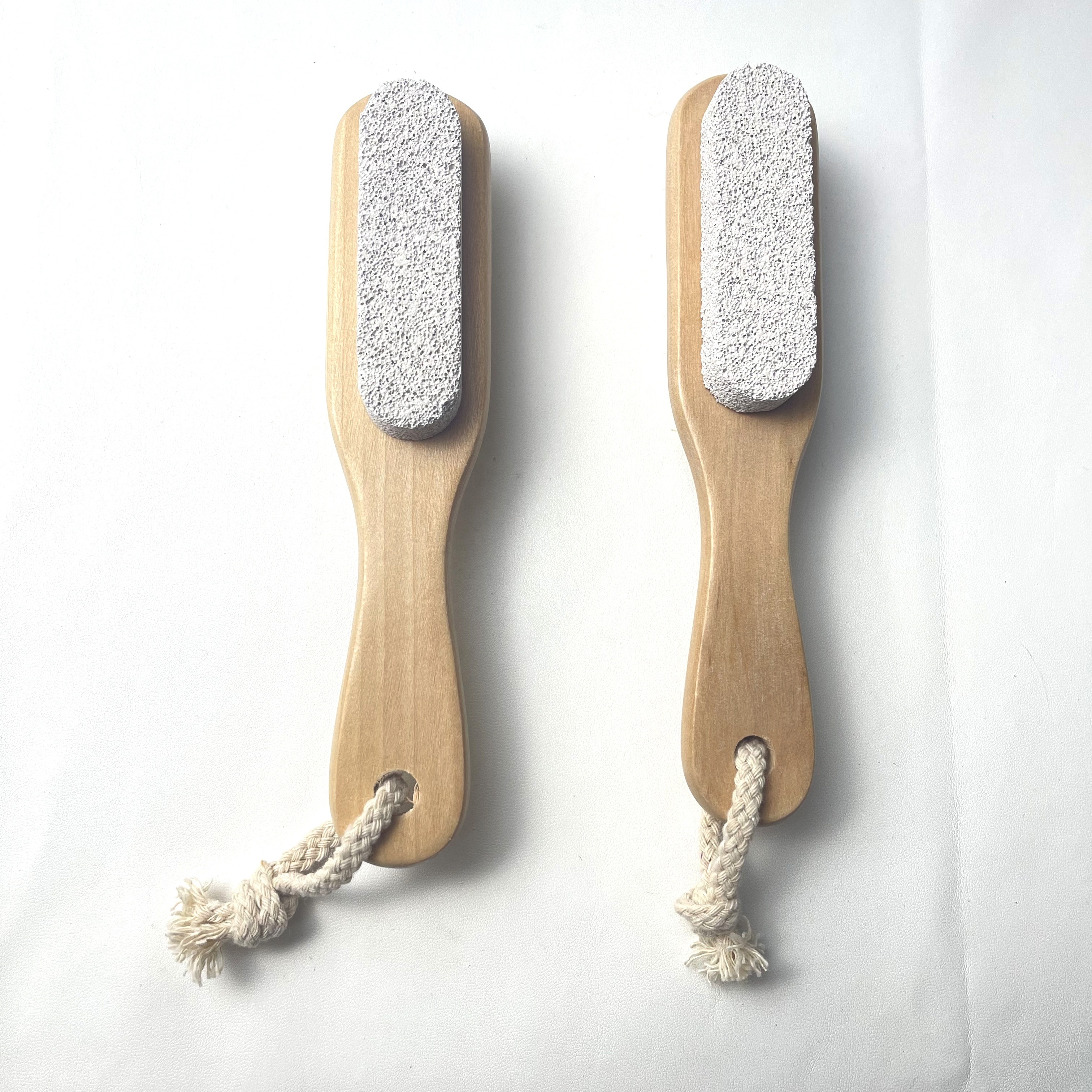 Double-sided Wooden Shower Feet Brush Foot Dead Skin Clean Massage Brush Foot Pumice Stone Brush