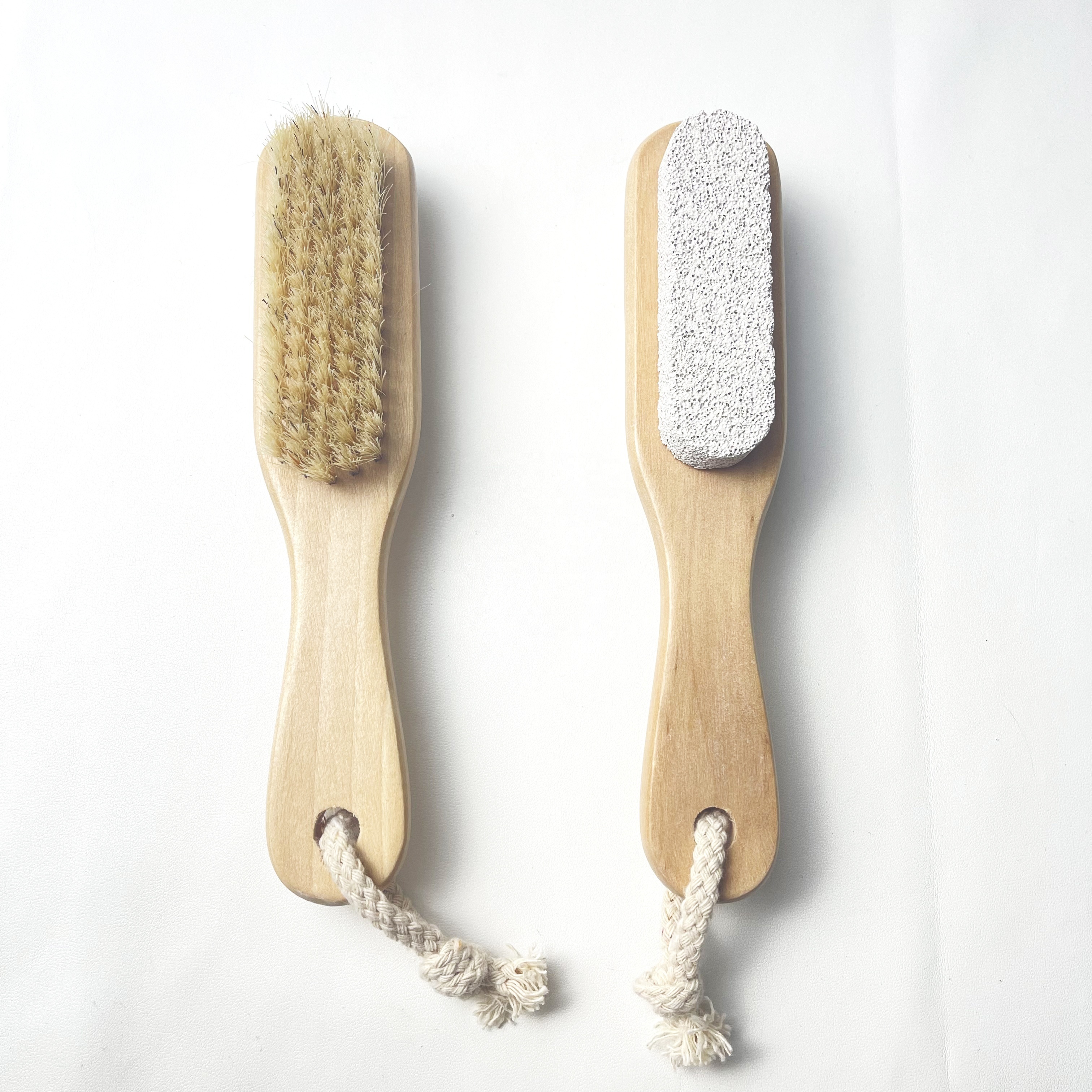 Double-sided Wooden Shower Feet Brush Foot Dead Skin Clean Massage Brush Foot Pumice Stone Brush