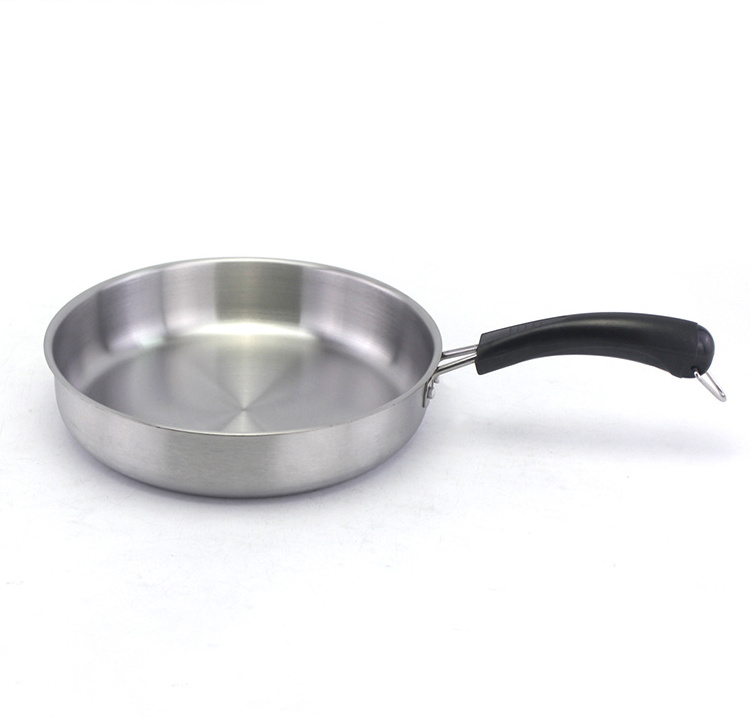 Cheap stainless steel korean  frying pan  multipurpose kitchen accessory flat round cake pan