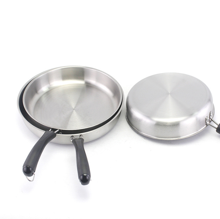 Cheap stainless steel korean  frying pan  multipurpose kitchen accessory flat round cake pan